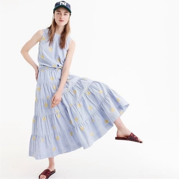 J. Crew Dresses & Skirts - J. Crew  Bundle Striped Seersucker Embroidered Set